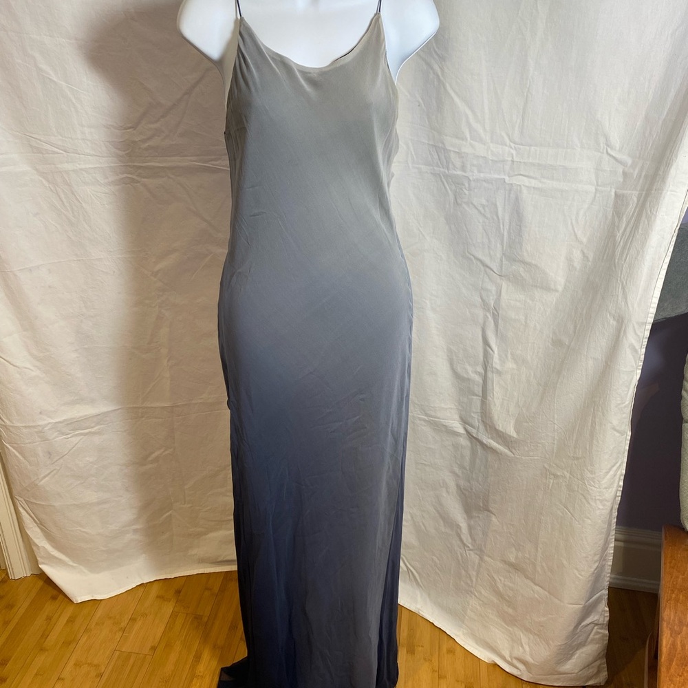 Theory Elegant Gray to Navy Ombre Slip Dress